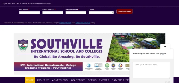 Screenshot Southville.edu.ph