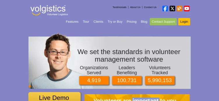 Screenshot Volgistics.com