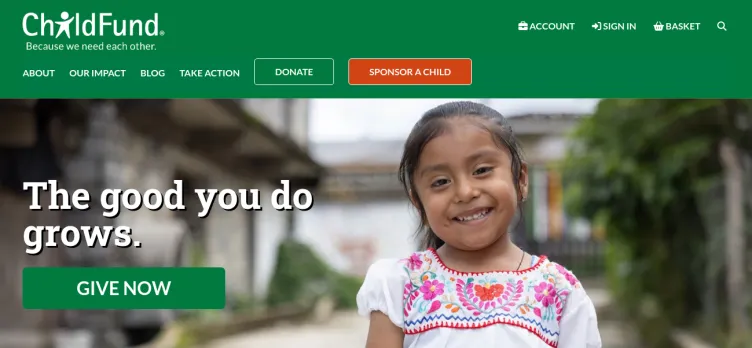 Screenshot ChildFund.org