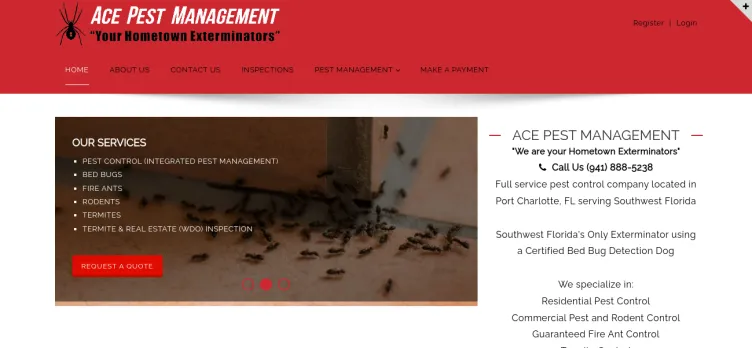 Screenshot Ace Pest Management