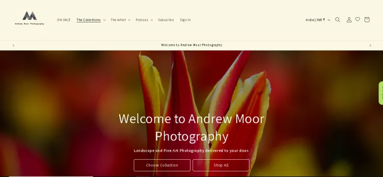 Screenshot Andrew Moor Photography