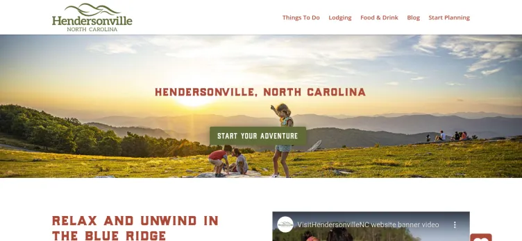 Screenshot VisitHendersonvilleNC.org