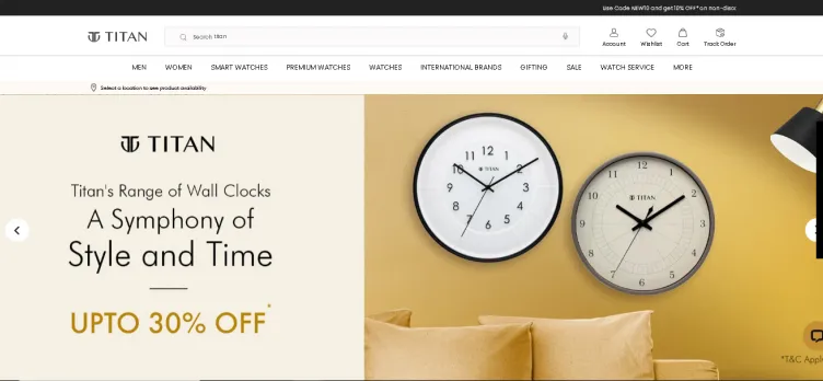 Screenshot Titan.co.in