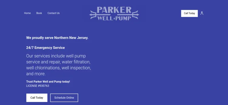 Screenshot ParkerWellAndPump.com