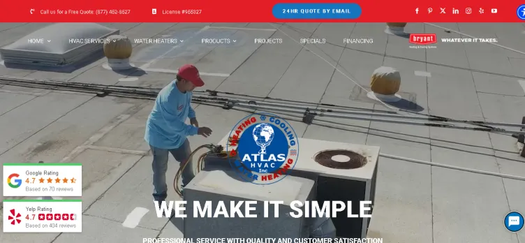 Screenshot AtlasCoolingAndHeating.com