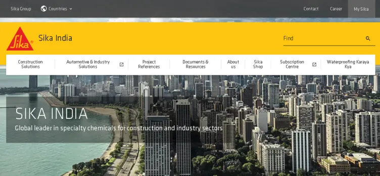 Screenshot Sika.com