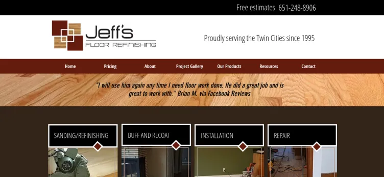 Screenshot JeffsFloorRefinishing.com