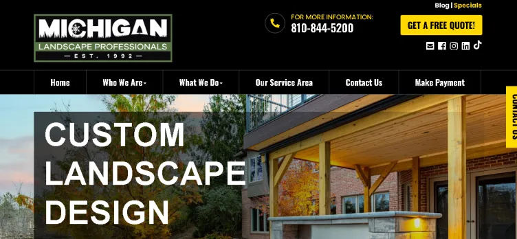 Screenshot Michigan Landscape Professionals