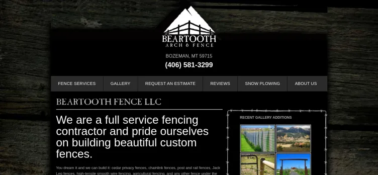 Screenshot BeartoothFence.com