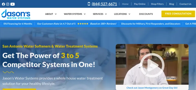 Screenshot JasonsWaterSofteners.com