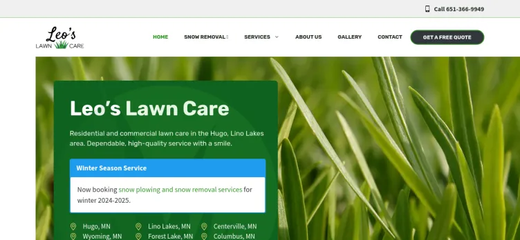 Screenshot LeosLawnCare.org