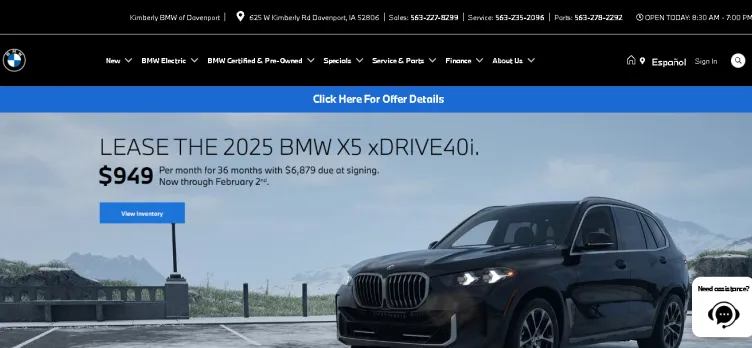 Screenshot BMWofDavenport.com