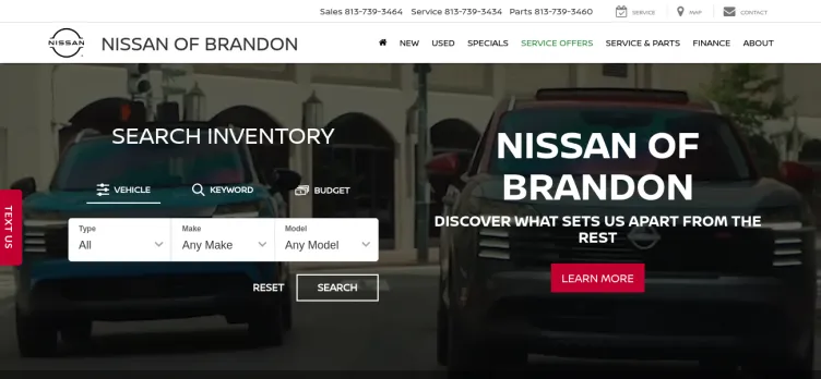 Screenshot Nissan of Brandon