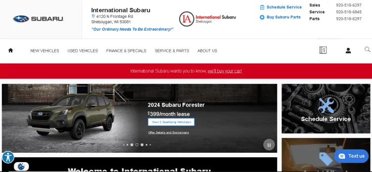 Screenshot SubaruSheboygan.com