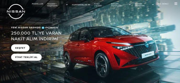 Screenshot Nissan.com.tr