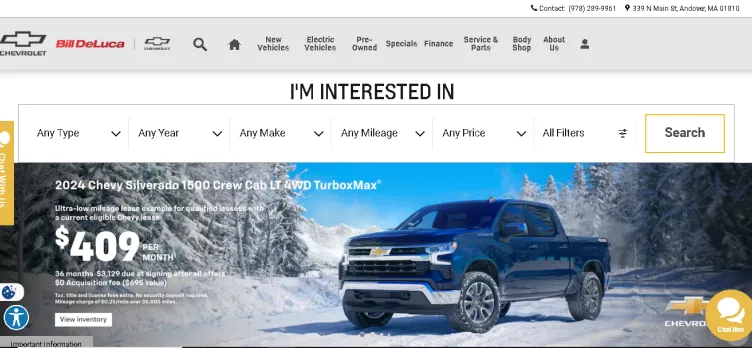 Screenshot Bill DeLuca Chevrolet