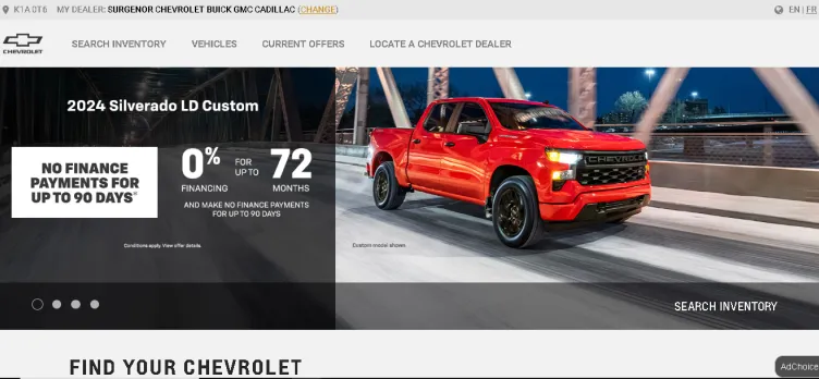 Screenshot ChevroletOffers.ca