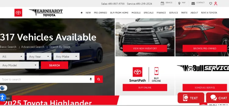Screenshot Earnhardt Toyota