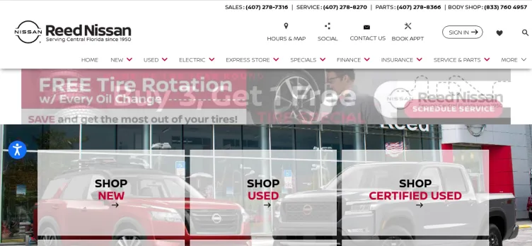 Screenshot ReedNissan.com