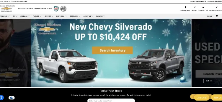 Screenshot BlackmonChevrolet.com