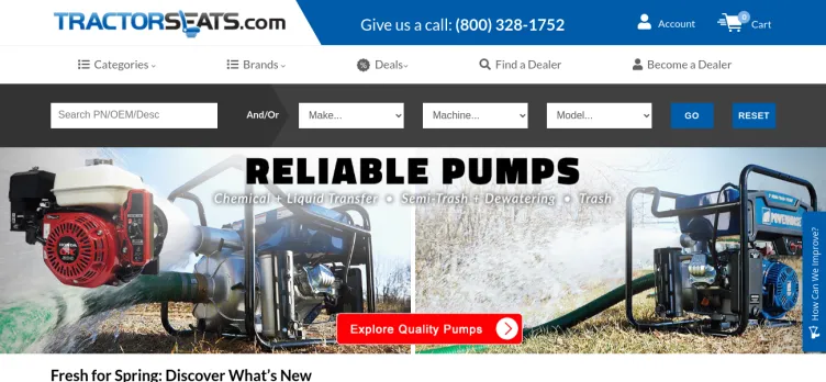 Screenshot TractorSeats.com