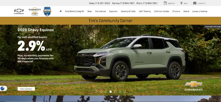 Screenshot Tim Witt Chevrolet