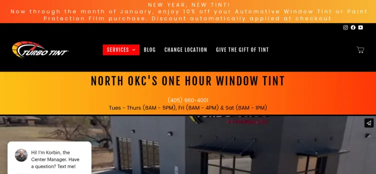 Screenshot Turbo Tint North OKC