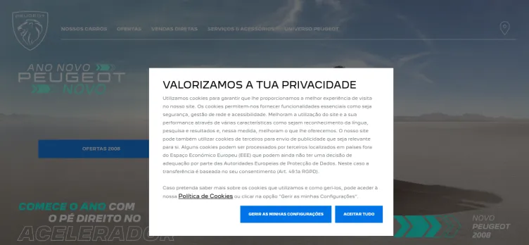 Screenshot Peugeot.com.br