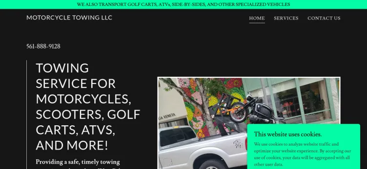 Screenshot MotorcyclesTowing.com