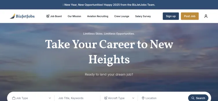 Screenshot BizJetJobs.com