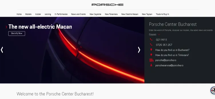 Screenshot Porsche-Bucuresti.ro