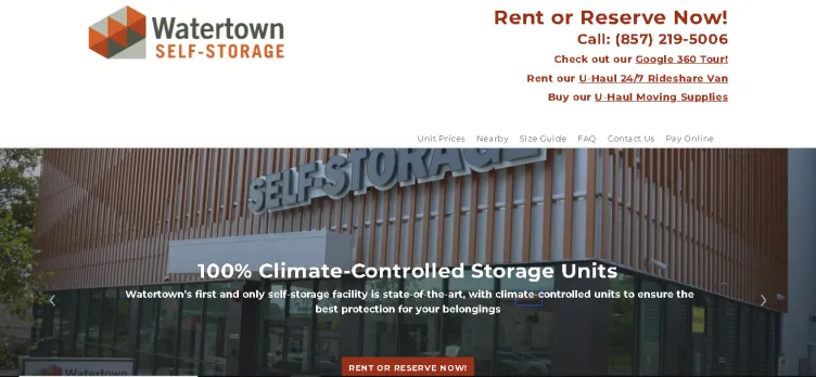 Screenshot Watertown Self-Storage