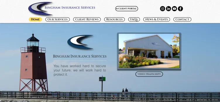 Screenshot Bingham-Insurance.com