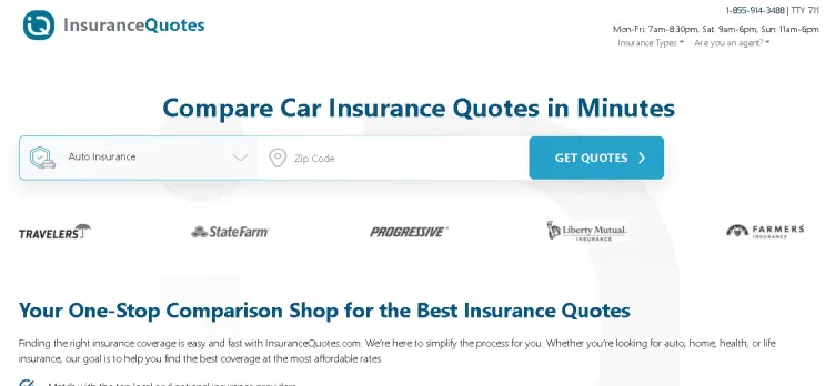 Screenshot InsuranceQuotes.com