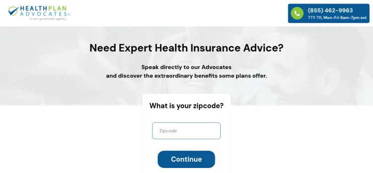 Screenshot Health Plan Advocates