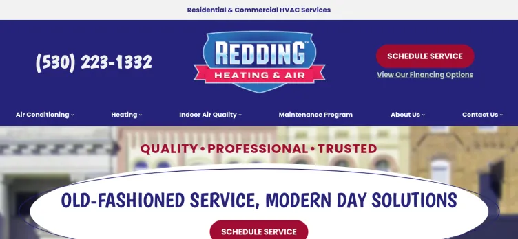 Screenshot Redding Heating & Air