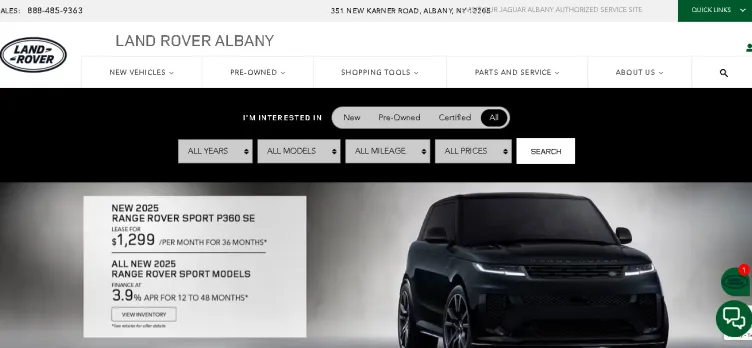 Screenshot Land Rover Albany