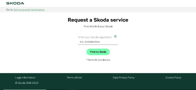 Screenshot Skoda Service