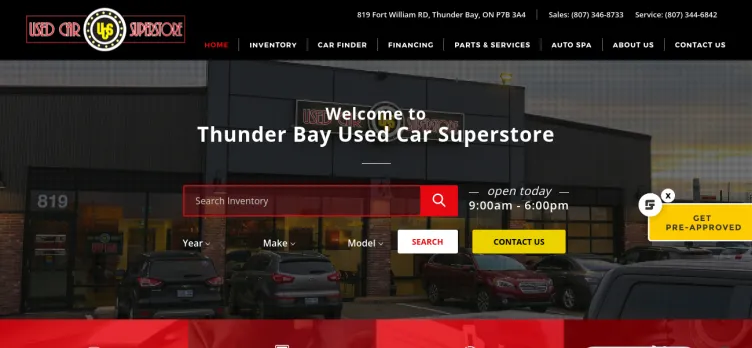 Screenshot ThunderBayUsedCars.com