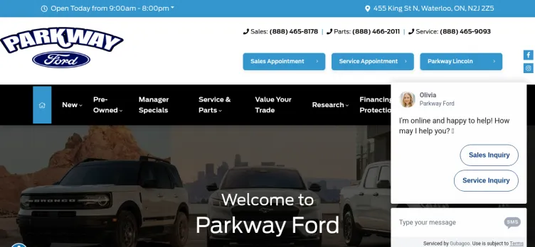 Screenshot Parkway Ford