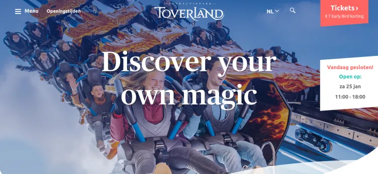 Screenshot Toverland.com