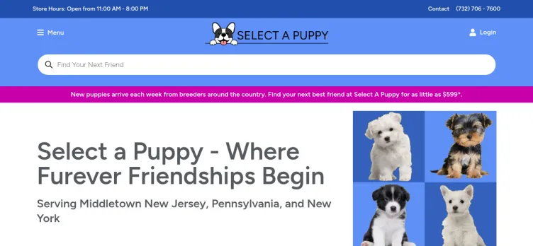 Screenshot Select A Puppy