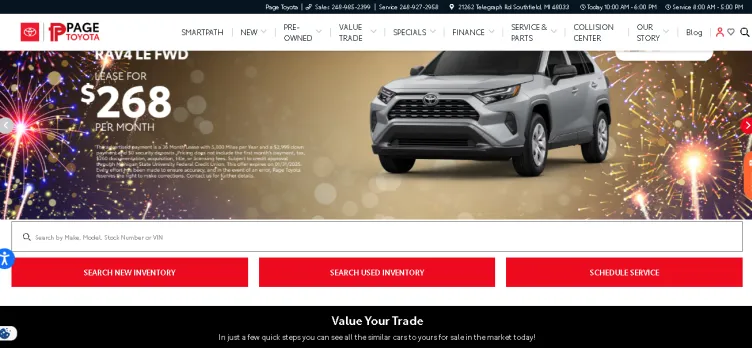 Screenshot Page Toyota