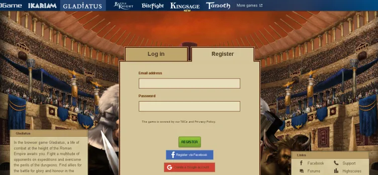 Screenshot Gladiatus.Gameforge.com