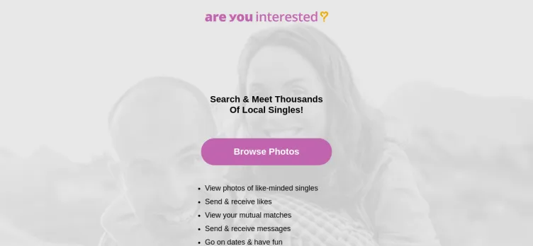 Screenshot AreYouInterested.com