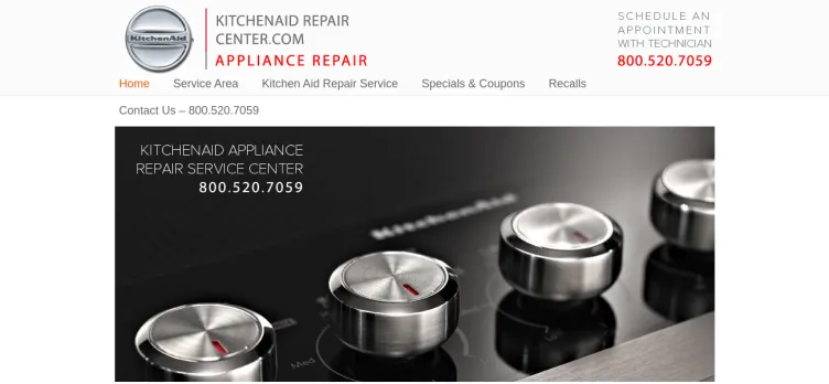 Screenshot KitchenAidRepairCenter.com