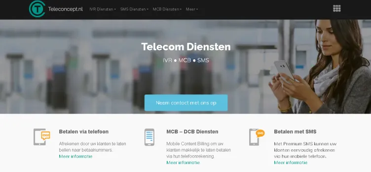 Screenshot dcb.teleconcept.nl