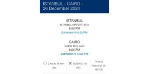 Egypt Airlines / EgyptAir - Delayed flight