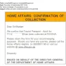 Department of Home Affairs - fake passport payment