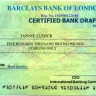 Barclays Bank - bank draft